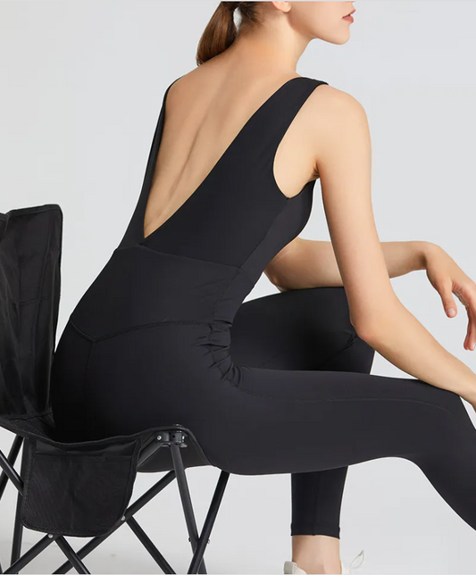 elea v-back cutout jumpsuit