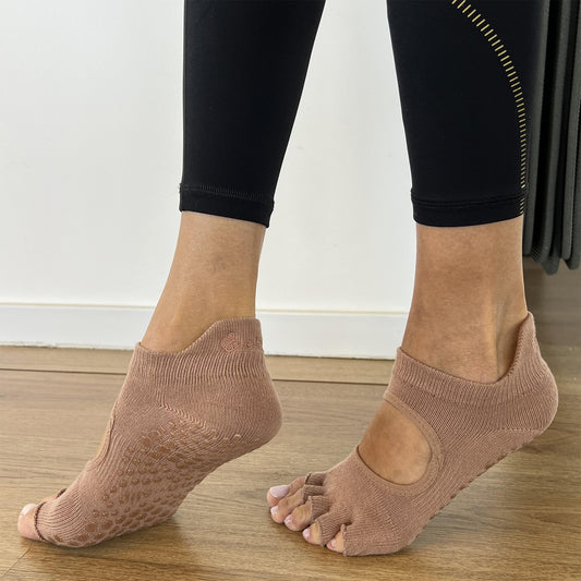 Toeless Non-Slip Cotton Pilates Socks