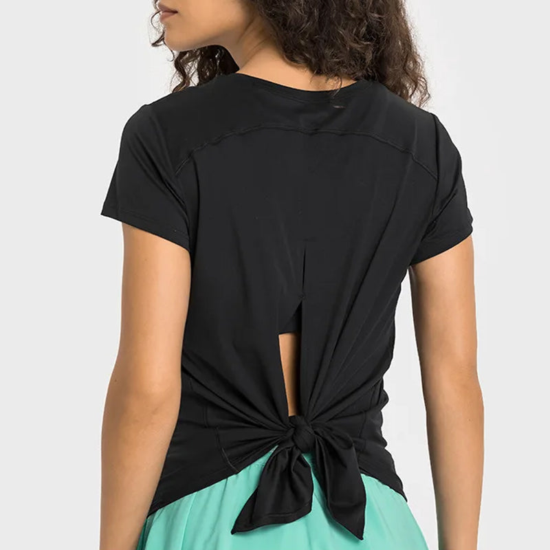 Tie-Back Short Sleeve T-Shirt