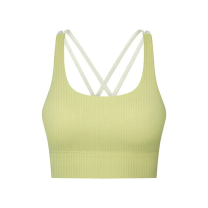 Contrast Color Ribbed Bra