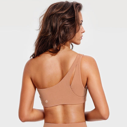 One Shoulder Ribbed Yoga Top