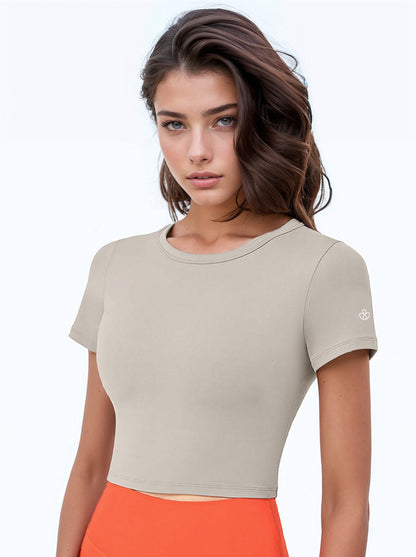 Short Sleeve Compression Crop T-Shirt