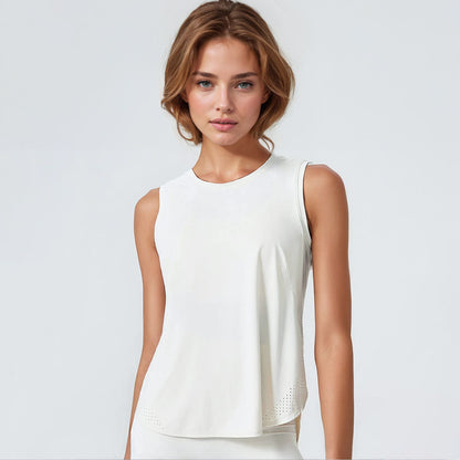 Silky Feel Lasercut Lightweight Tank Top