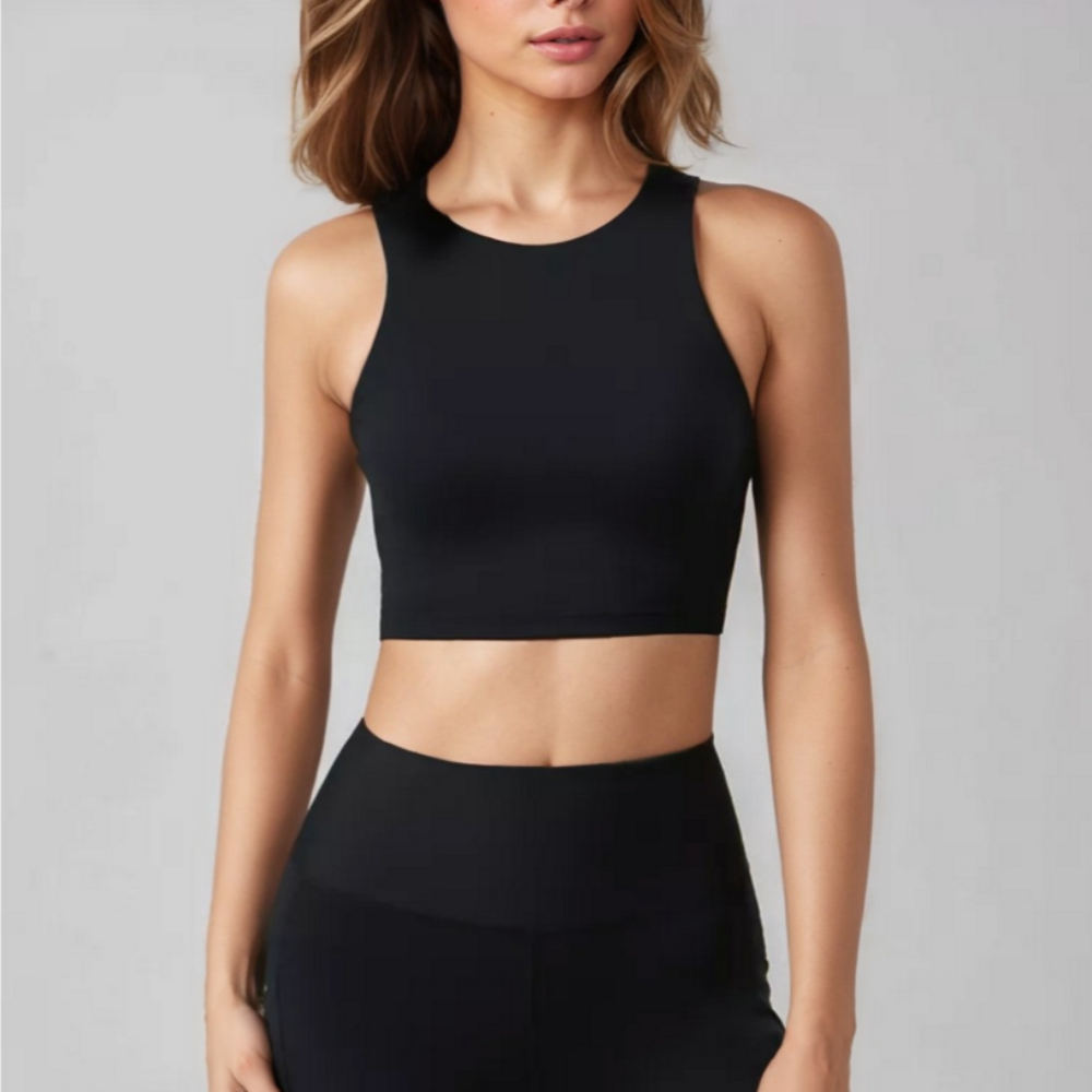 elea racer crop top black