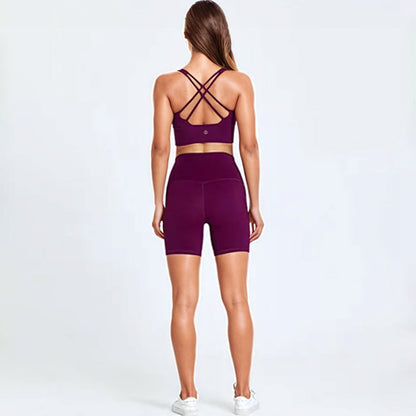 Double Cross-Back Strap Yoga Top